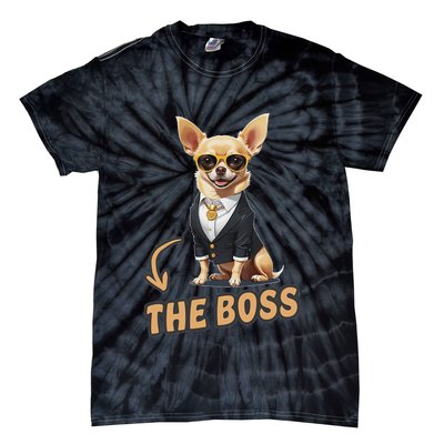 Chihuahua The Boss Funny Chihuahua Owner Chihuahua Dog Lover Tie-Dye T-Shirt
