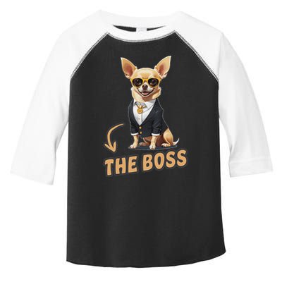 Chihuahua The Boss Funny Chihuahua Owner Chihuahua Dog Lover Toddler Fine Jersey T-Shirt