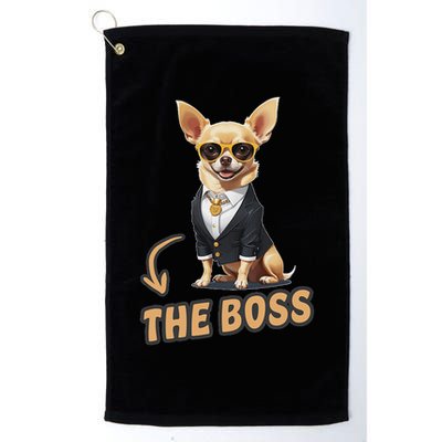 Chihuahua The Boss Funny Chihuahua Owner Chihuahua Dog Lover Golf Towel