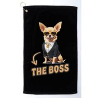 Chihuahua The Boss Funny Chihuahua Owner Chihuahua Dog Lover Golf Towel