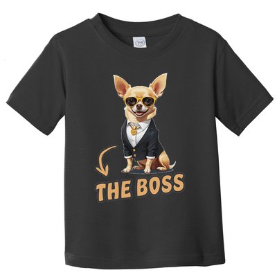 Chihuahua The Boss Funny Chihuahua Owner Chihuahua Dog Lover Toddler T-Shirt