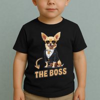 Chihuahua The Boss Funny Chihuahua Owner Chihuahua Dog Lover Toddler T-Shirt