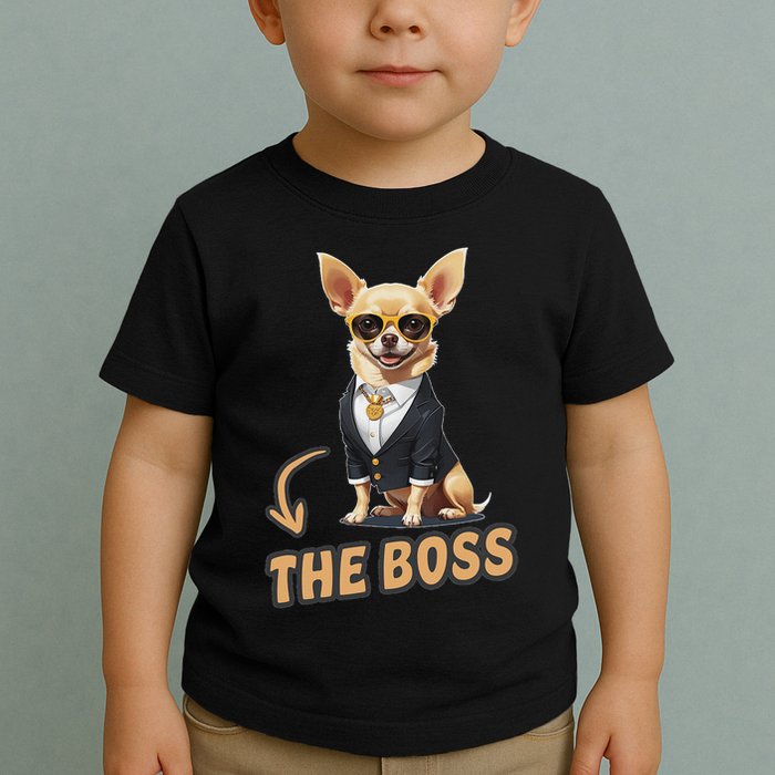 Chihuahua The Boss Funny Chihuahua Owner Chihuahua Dog Lover Toddler T-Shirt
