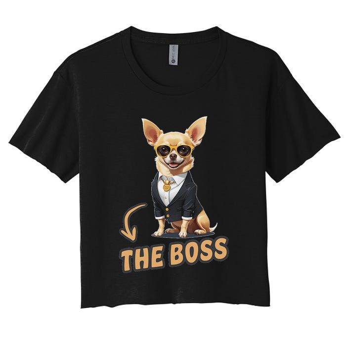 Chihuahua The Boss Funny Chihuahua Owner Chihuahua Dog Lover Crop Top