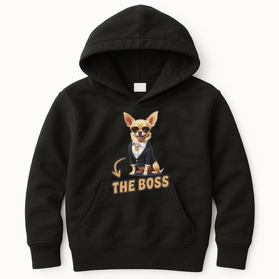 Chihuahua The Boss Funny Chihuahua Owner Chihuahua Dog Lover Kids Hoodie