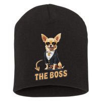 Chihuahua The Boss Funny Chihuahua Owner Chihuahua Dog Lover Short Acrylic Beanie