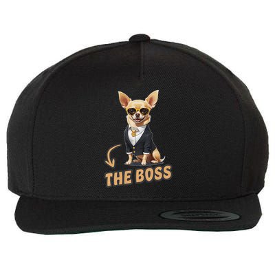 Chihuahua The Boss Funny Chihuahua Owner Chihuahua Dog Lover Wool Snapback Cap