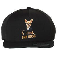 Chihuahua The Boss Funny Chihuahua Owner Chihuahua Dog Lover Wool Snapback Cap