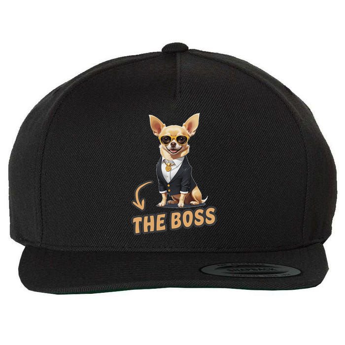 Chihuahua The Boss Funny Chihuahua Owner Chihuahua Dog Lover Wool Snapback Cap