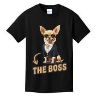 Chihuahua The Boss Funny Chihuahua Owner Chihuahua Dog Lover Kids T-Shirt