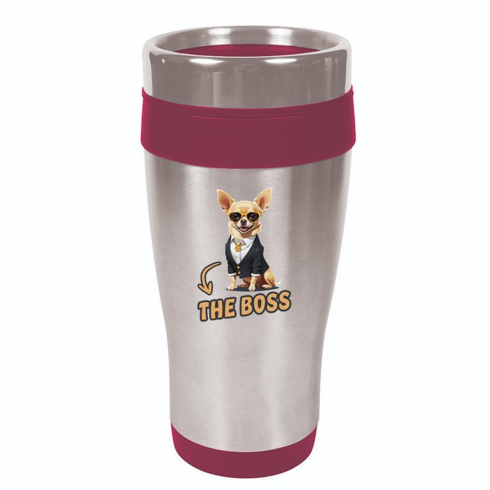 Chihuahua The Boss Funny Chihuahua Owner Chihuahua Dog Lover 16oz Travel Tumbler