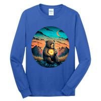 Cute Teddy Bear Sunset Mountains Vintage Tall Long Sleeve T-Shirt