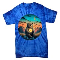 Cute Teddy Bear Sunset Mountains Vintage Tie-Dye T-Shirt