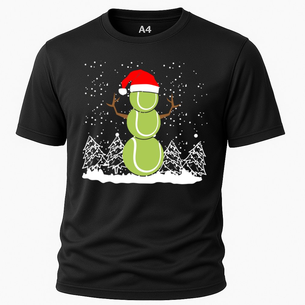Christmas Tennis Balls Snow Xmas Sports Player Fanatic Cute Gift Cooling Performance Crew T-Shirt