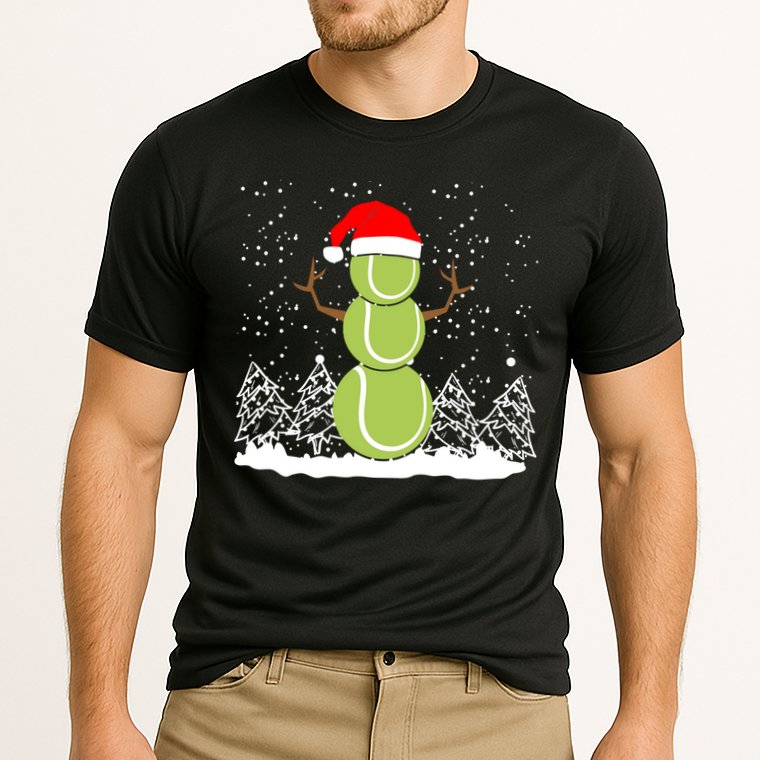 Christmas Tennis Balls Snow Xmas Sports Player Fanatic Cute Gift Cooling Performance Crew T-Shirt