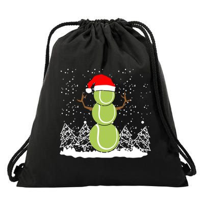 Christmas Tennis Balls Snow Xmas Sports Player Fanatic Cute Gift Drawstring Bag