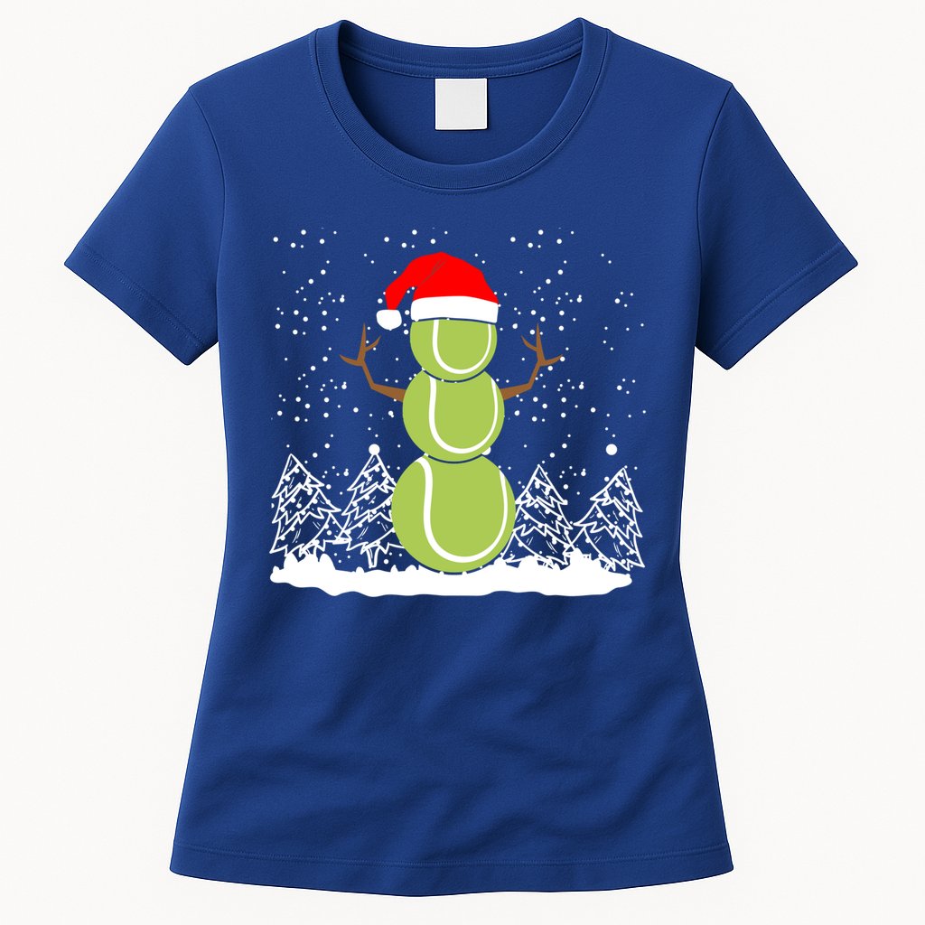 Christmas Tennis Balls Snow Xmas Sports Player Fanatic Cute Gift Womens T-Shirt