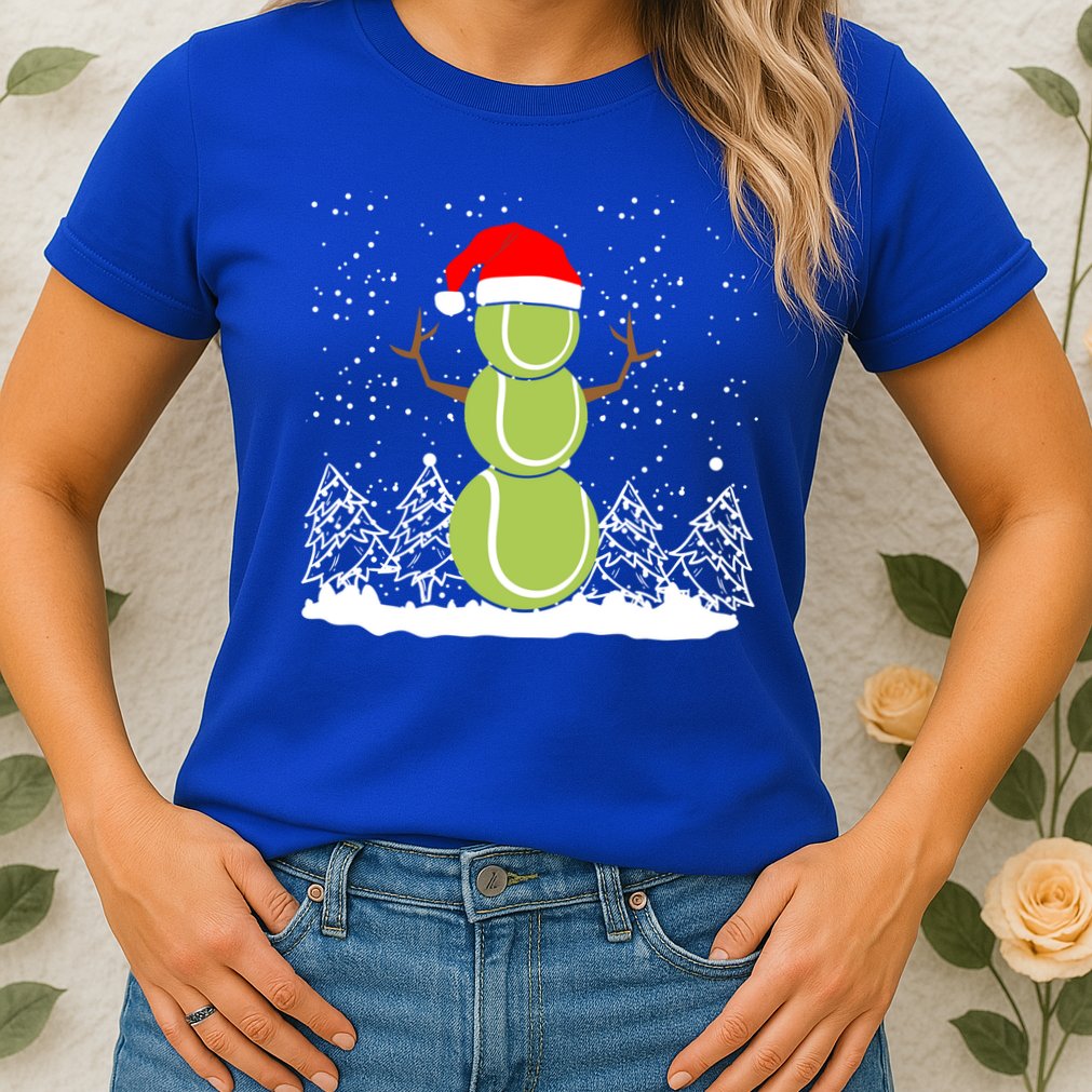 Christmas Tennis Balls Snow Xmas Sports Player Fanatic Cute Gift Womens T-Shirt