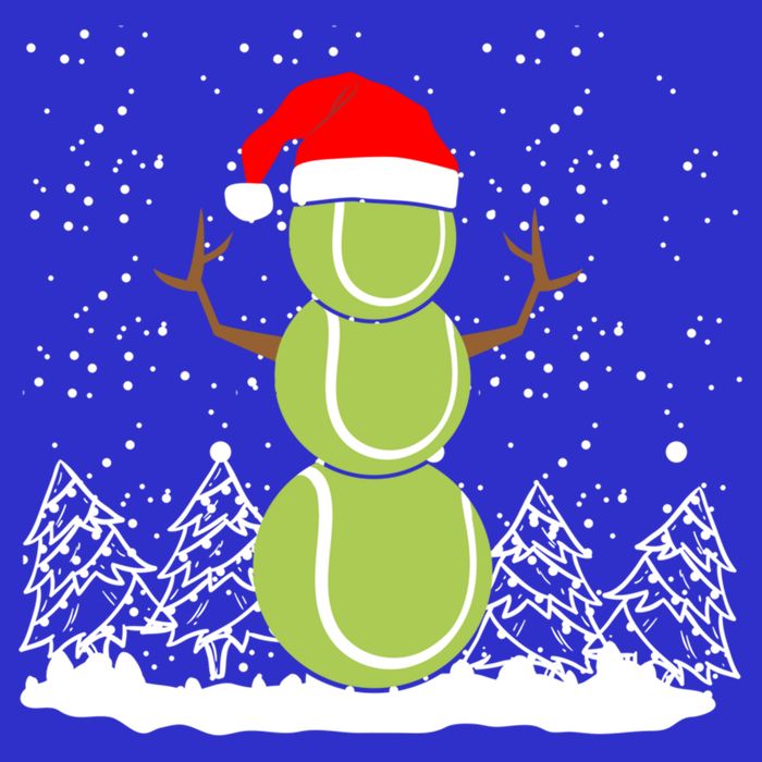 Christmas Tennis Balls Snow Xmas Sports Player Fanatic Cute Gift Womens T-Shirt