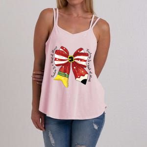 Christmas Teacher Bow Women's Strappy Tank