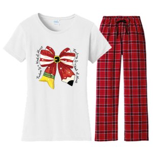 Christmas Teacher Bow Women's Flannel Pajama Set