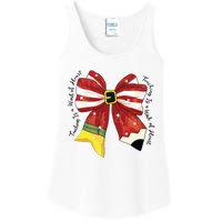 Christmas Teacher Bow Ladies Essential Tank