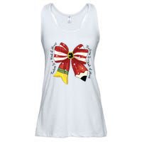 Christmas Teacher Bow Ladies Essential Flowy Tank