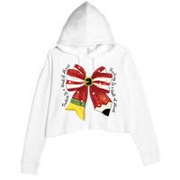 Christmas Teacher Bow Crop Fleece Hoodie