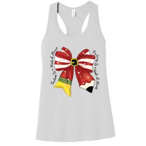 Christmas Teacher Bow Women's Racerback Tank