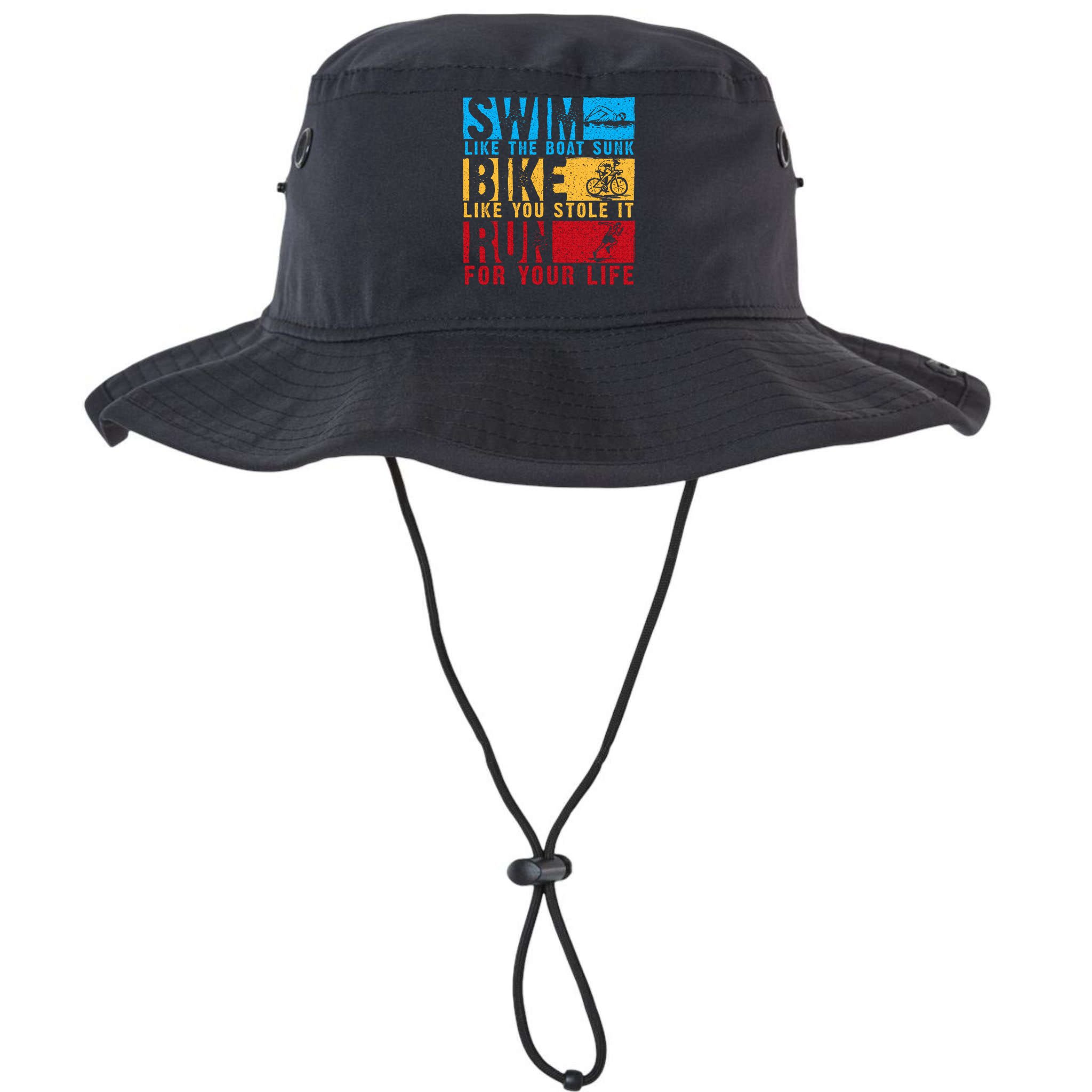 Cool Triathlon Boat Swim Bike Run Triathlete Bucket Hat