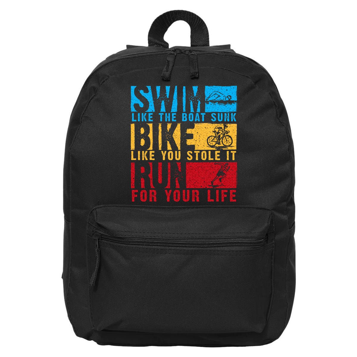Cool Triathlon Boat Swim Bike Run Triathlete 16 in Basic Backpack