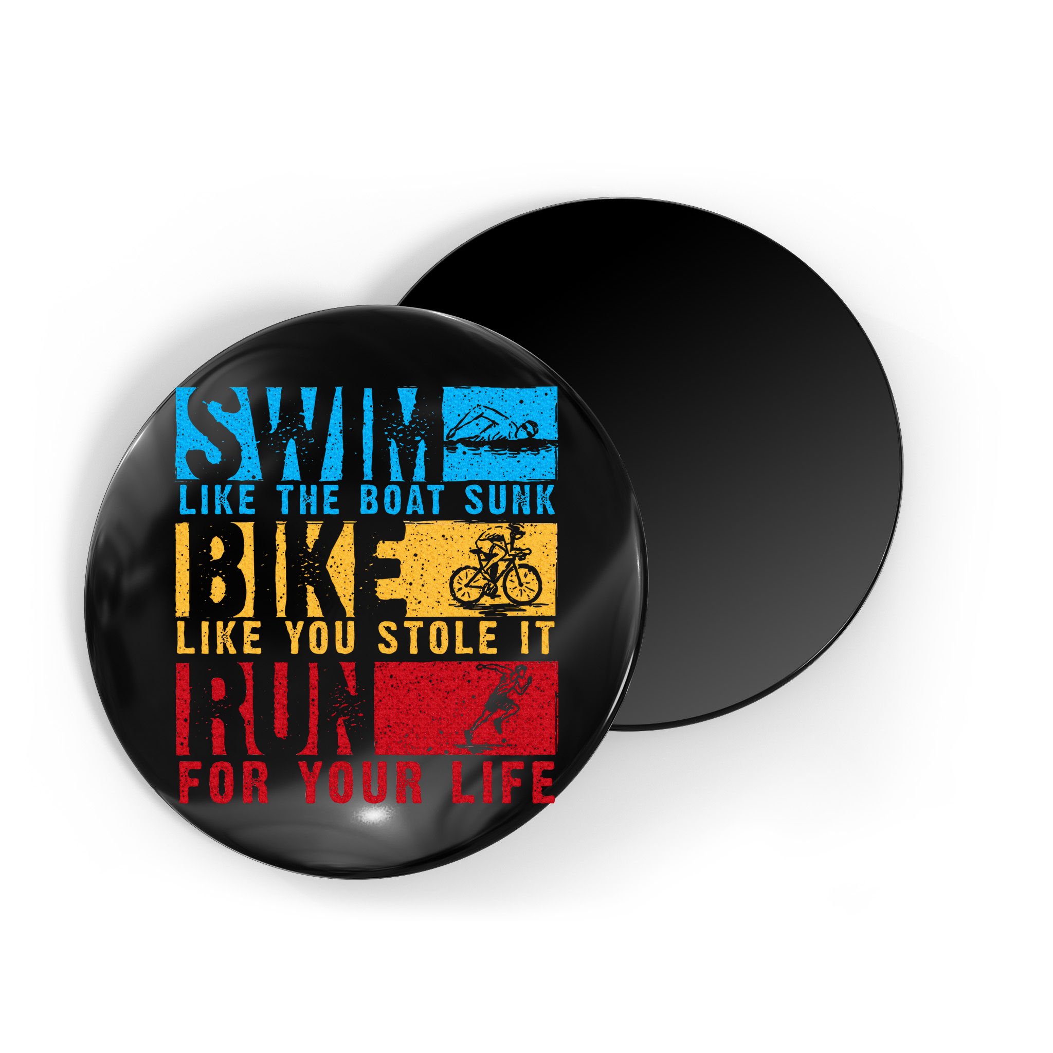 Cool Triathlon Boat Swim Bike Run Triathlete Magnet