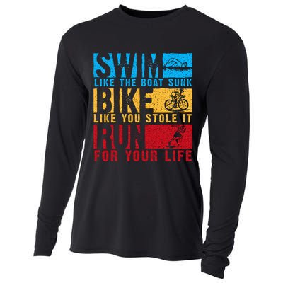 Cool Triathlon Boat Swim Bike Run Triathlete Cooling Performance Long Sleeve Crew