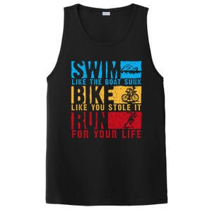 Cool Triathlon Boat Swim Bike Run Triathlete PosiCharge Competitor Tank