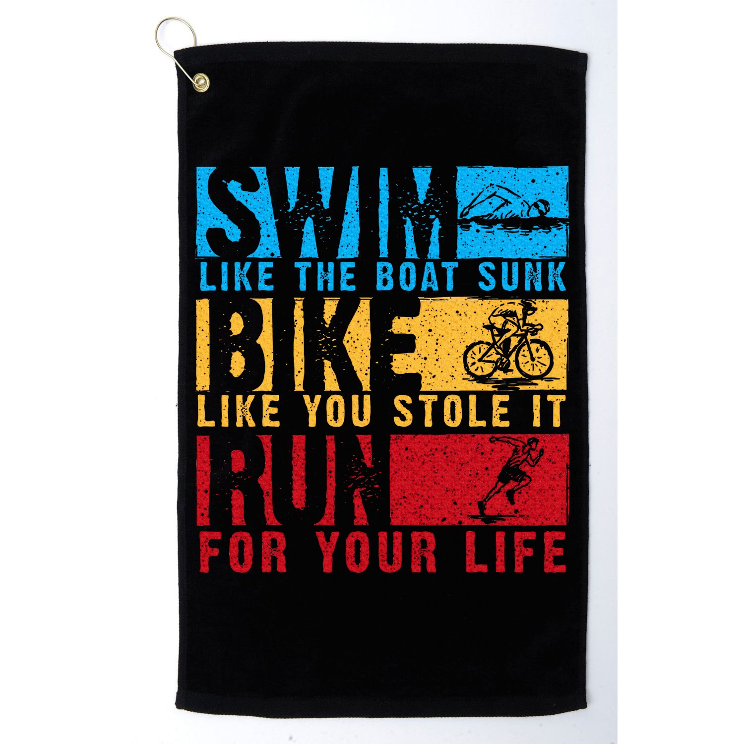 Cool Triathlon Boat Swim Bike Run Triathlete Golf Towel