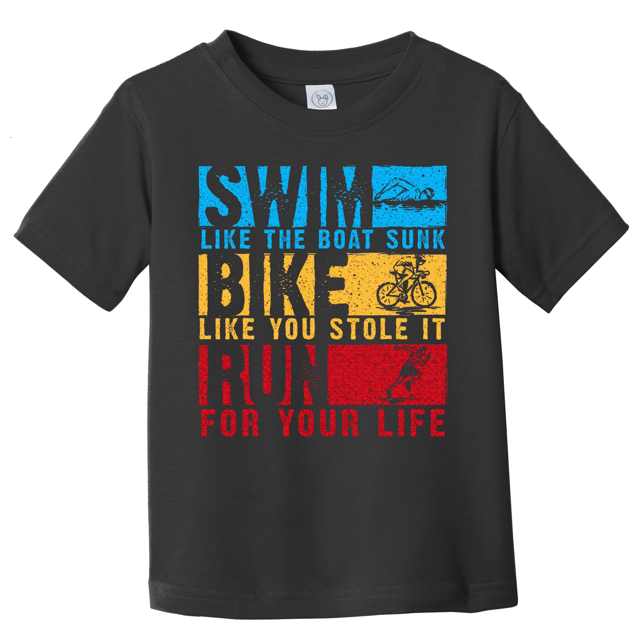 Cool Triathlon Boat Swim Bike Run Triathlete Toddler T-Shirt
