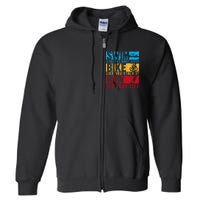 Cool Triathlon Boat Swim Bike Run Triathlete Full Zip Hoodie