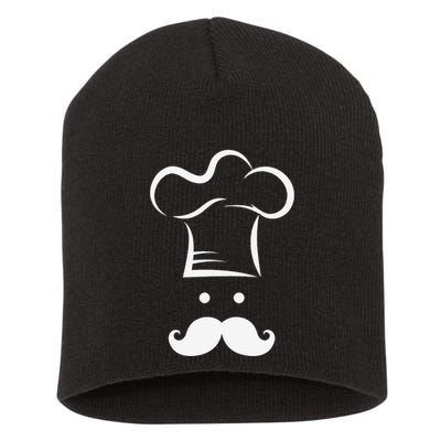 Chef Toque Blanche Hat Head Graphic Icon Short Acrylic Beanie