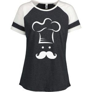 Chef Toque Blanche Hat Head Graphic Icon Enza Ladies Jersey Colorblock Tee