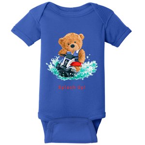 Cool Teddy Bear With Ridding Summer Jet Ski Graphic Designs Gift Baby Bodysuit