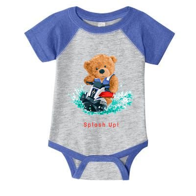 Cool Teddy Bear With Ridding Summer Jet Ski Graphic Designs Gift Infant Baby Jersey Bodysuit