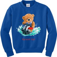 Cool Teddy Bear With Ridding Summer Jet Ski Graphic Designs Gift Kids Sweatshirt