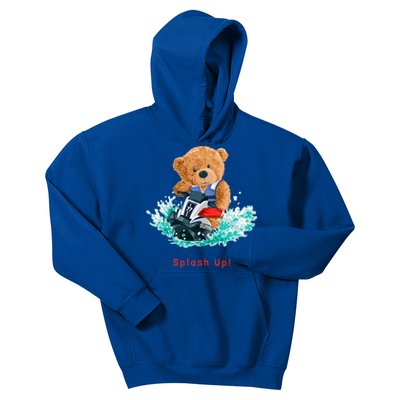 Cool Teddy Bear With Ridding Summer Jet Ski Graphic Designs Gift Kids Hoodie