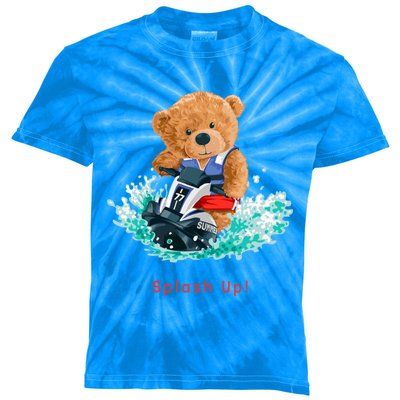 Cool Teddy Bear With Ridding Summer Jet Ski Graphic Designs Gift Kids Tie-Dye T-Shirt