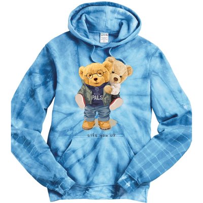 Cute Teddy Bear Lift You Up Tie Dye Hoodie