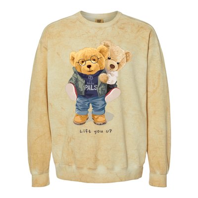 Cute Teddy Bear Lift You Up Colorblast Crewneck Sweatshirt