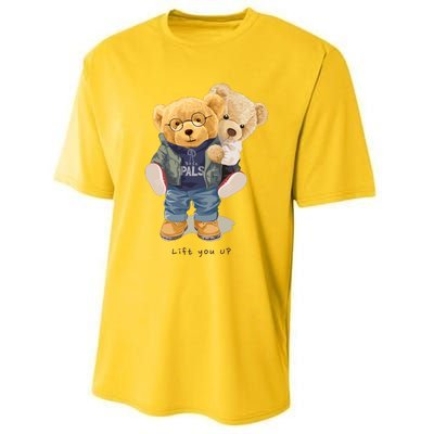 Cute Teddy Bear Lift You Up Performance Sprint T-Shirt