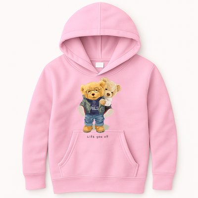 Cute Teddy Bear Lift You Up Kids Hoodie