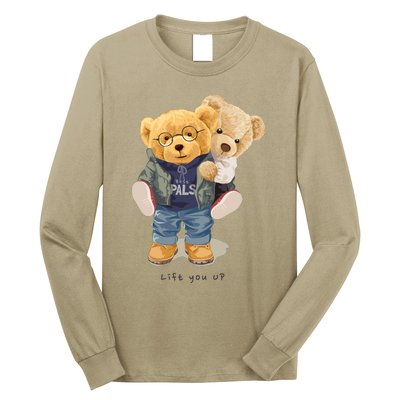 Cute Teddy Bear Lift You Up Long Sleeve Shirt