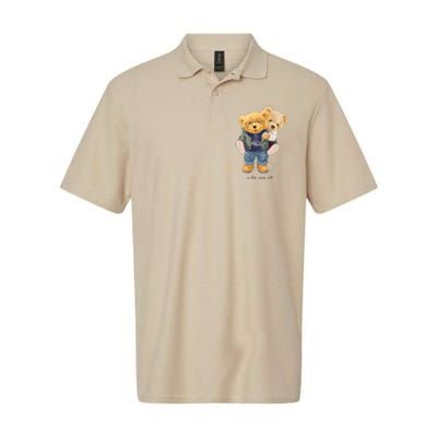 Cute Teddy Bear Lift You Up Softstyle Adult Sport Polo